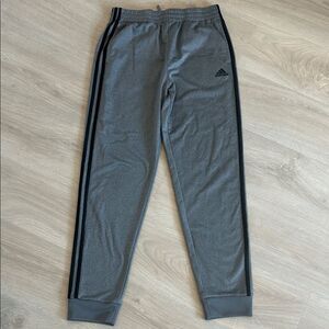 Adidas Heather Gray Joggers with Black Accents, Boy’s Size XL